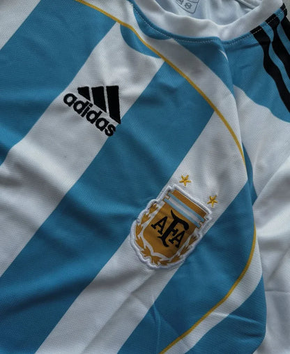 Messi Argentina 2006-07 Home Full Sleeve Jersey | White Blue